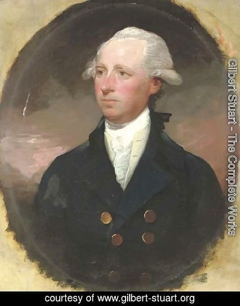 Gilbert Stuart - Portrait of Sir Thomas George Skipwith, 4th Bt. (c.1735-1790), half-length, in a blue coat, feigned oval